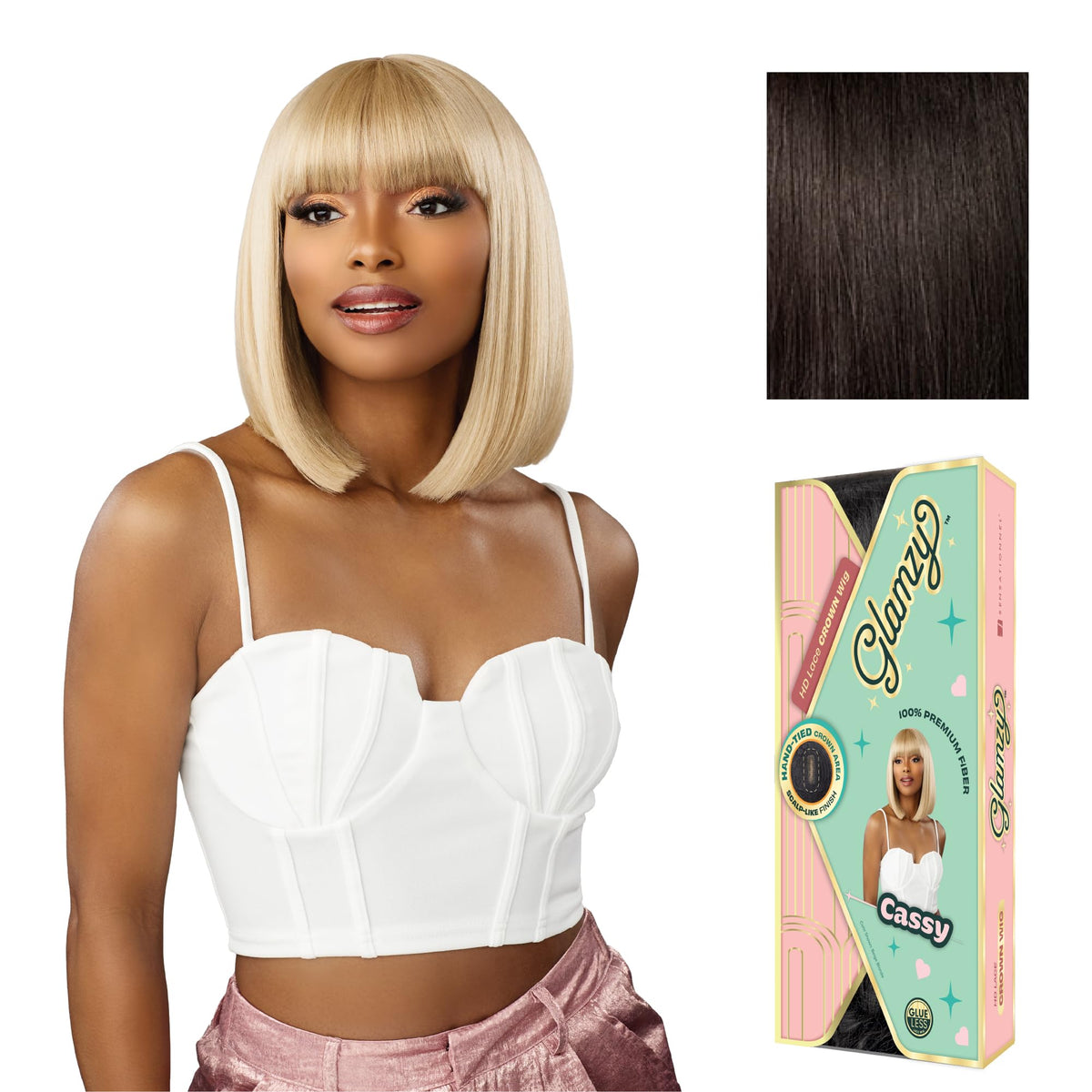 Sensationnel Glamzy Lace Crown Wig-Cassy, 2 DARKBROWN