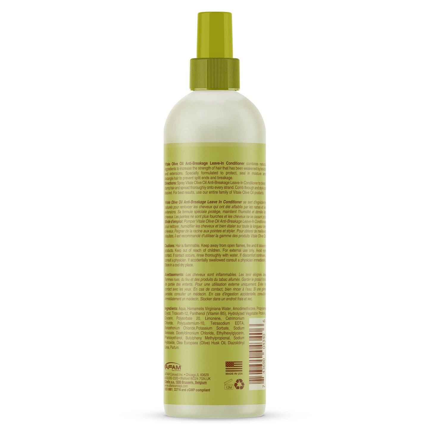 Vitale Vitale olive oil anti breakage leave in conditioner 12 fluid ounce, White, 12 Fl Ounce Beauty & Personal Care VITALE