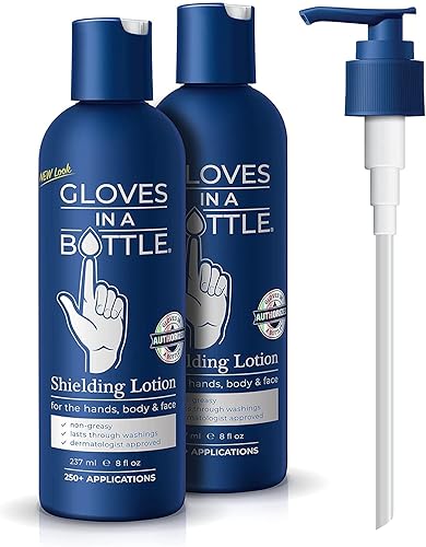 Gloves In A Bottle Shielding Lotion With Dispenser, 8 Oz (Pack of 2) Beauty & Personal Care GLOVES IN A BOTTLE