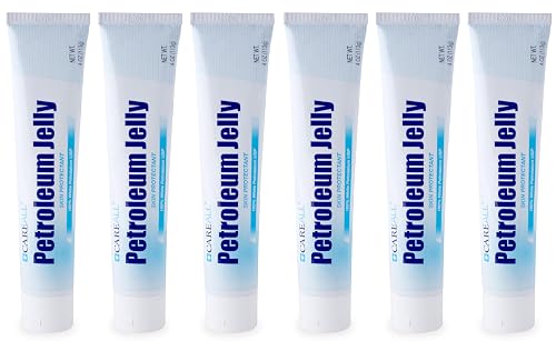 CareALL Petroleum Jelly 4 Oz. Tube (6 Pack), Unscented, 100% Pure White Petrolatum Jelly USP, Moisturizer for Dry Cracked Skin and Lips, Protectant Beauty & Personal Care CareAll