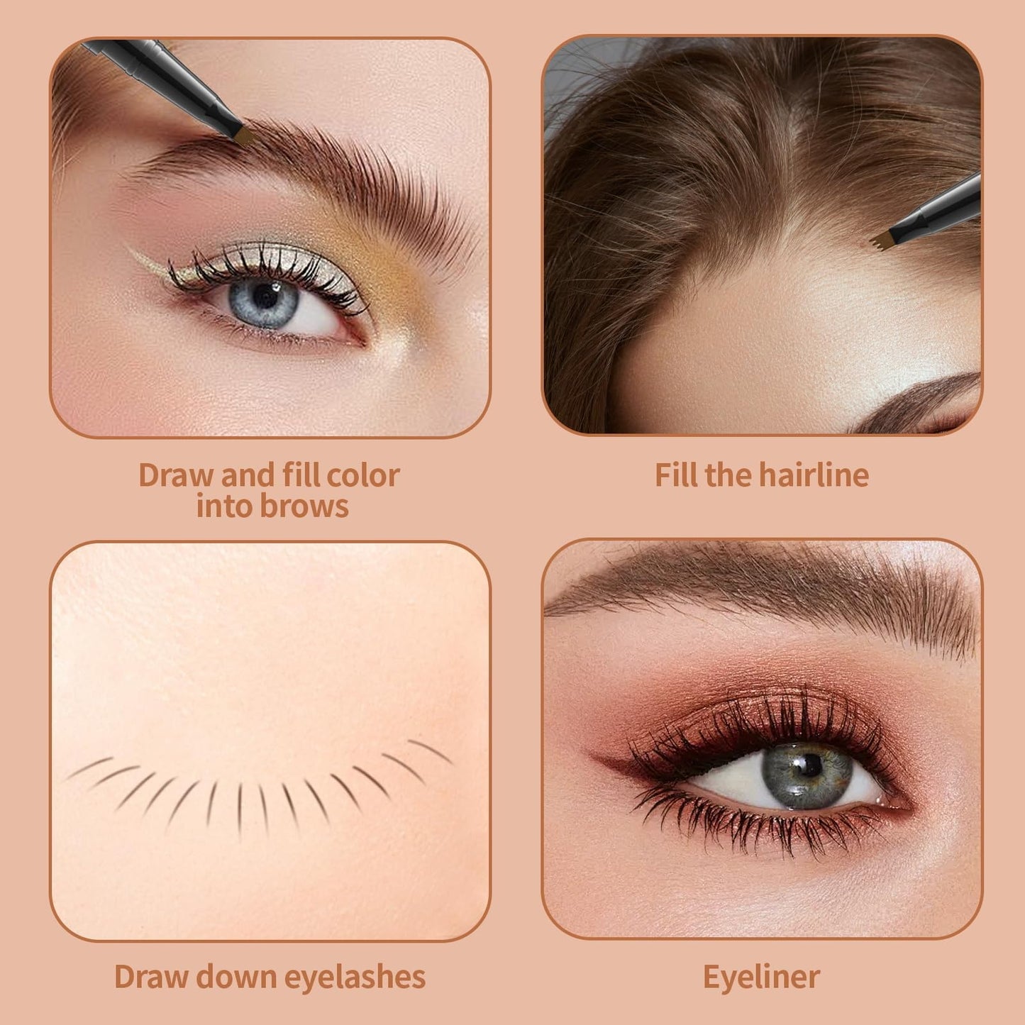 Eyebrow Pen, 2-in-1 Dual-ended Microblading Eyebrow Pencil, Eye Brow Pencils for Women with 4-Fork-Tip & Precise Brush-Tip Create Natural Hair-Like… Beauty & Personal Care FIAHNG