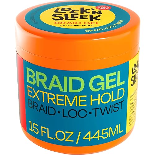 LOCK'N SLEEK Braid Gel (15 oz), Extreme Hold, Flake-Free, High Shine Edge Control - Argan, Camellia, Avocado Oil - For Locks, Braids, Twists, Cornrows Beauty & Personal Care LOCK'N SLEEK