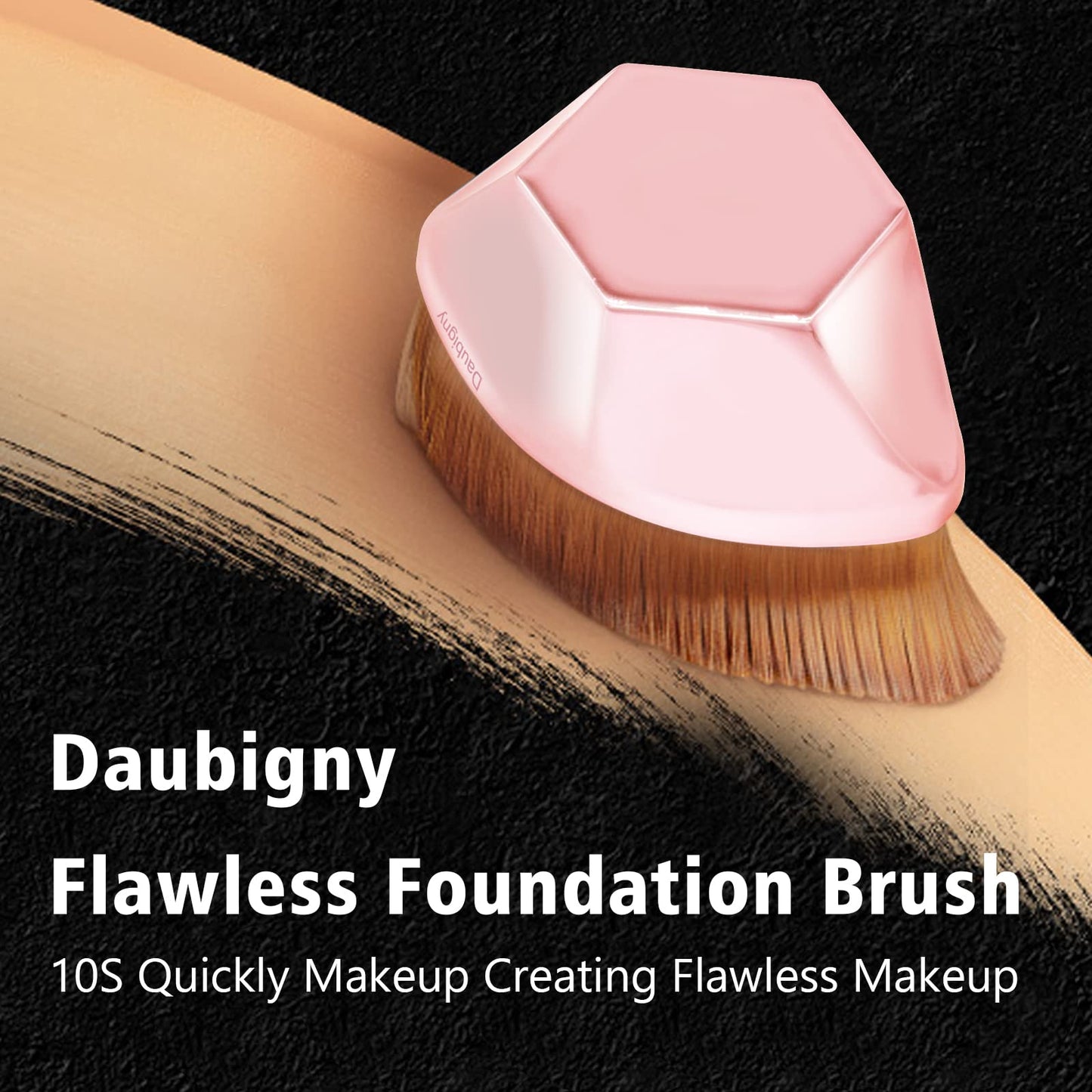 Daubigny Foundation Makeup Brush Flat Top Kabuki Hexagon Face Blush Liquid Powder Foundation Brush for Blending Liquid, Cream or Flawless Powder Beauty & Personal Care Daubigny