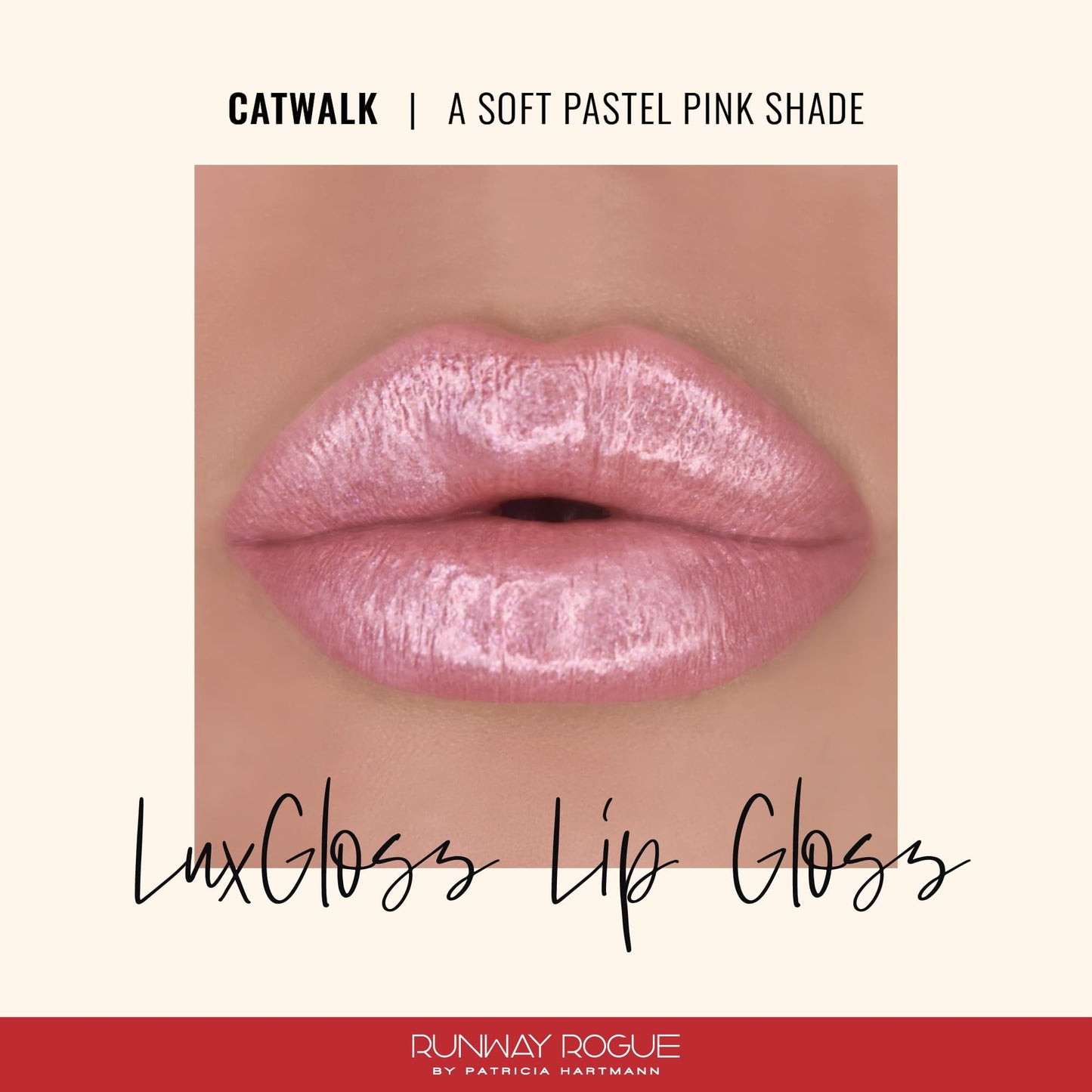 Runway Rogue LuxGloss Lip Gloss, High-Pigment Shimmery Soft Pastel-Pink Lip Gloss, ‘Catwalk’ Beauty & Personal Care Runway Rogue