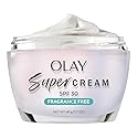 Olay Super Cream with Sunscreen SPF 30, Fragrance Free Lightweight Face Moisturizer with Sun Protection, 5-in-1 Skin Care - Hydrating, Brightening Beauty & Personal Care Olay
