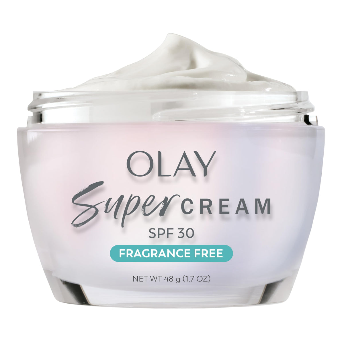 Olay Super Cream with Sunscreen SPF 30, Fragrance Free Lightweight Face Moisturizer with Sun Protection, 5-in-1 Skin Care - Hydrating, Brightening Beauty & Personal Care Olay