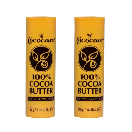 Cococare 100% Cocoa Butter Stick - All-Natural Cocoa Butter Emollient for Ultimate Skin Hydration & Protection - The Yellow Stick - (2 Pack) Beauty and Personal Care COCOCARE Default Title