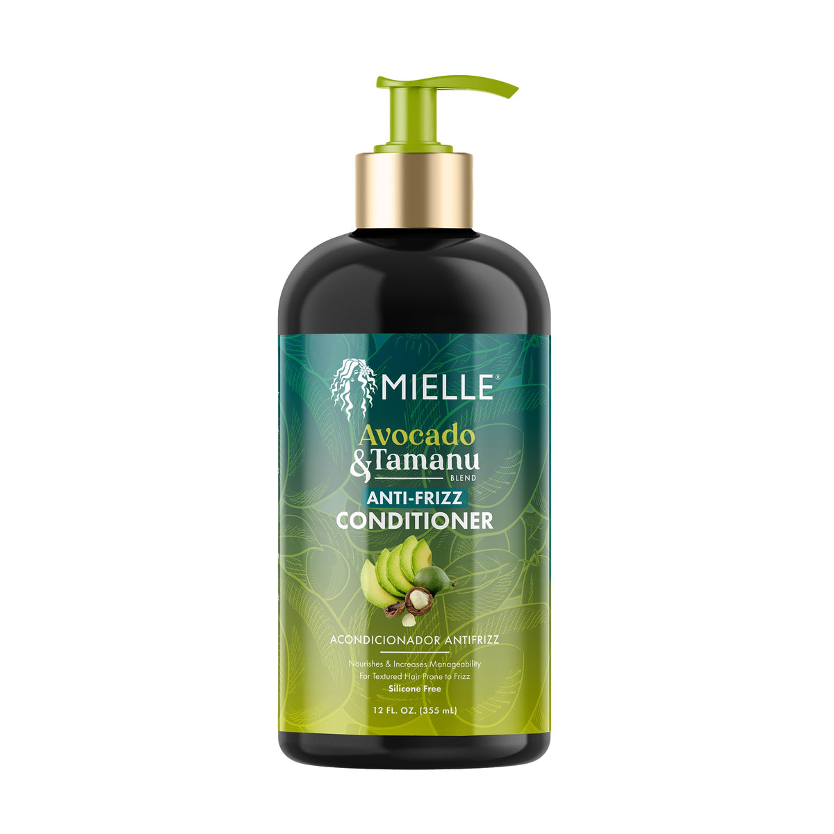 Mielle Organics Avocado & Tamanu Anti Frizz Conditioner for Women & Men - Detangling, Moisturizing & Smoothing Treatment - Frizz Control Detangler for