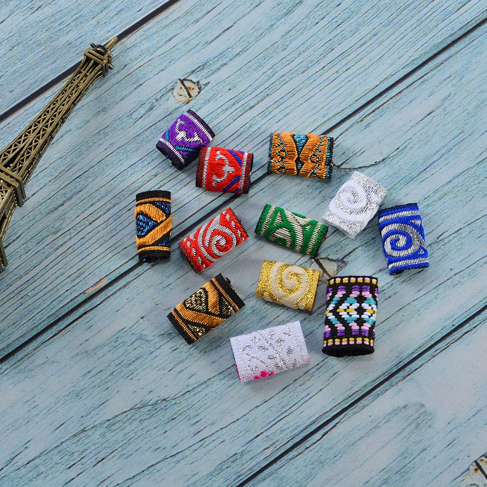 Wixine 24Pcs Women Girl Dreadlock Beads Hair Braid Dread Fabric Tibetan DIY Jewelry Craft Beauty & Personal Care Wixine
