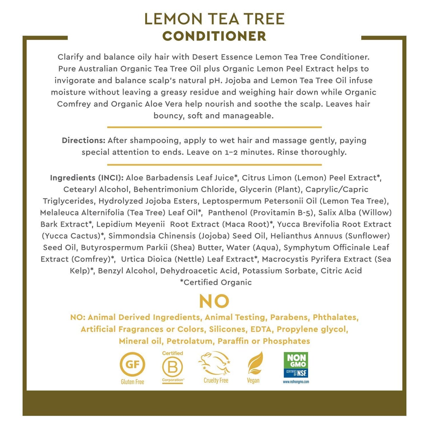 Desert Essence Lemon Tea Tree Shampoo & Conditioner Bundle - 8 Fl Ounce - Clarifying For Oily Hair - Essential Oils - Strengthen & Protect Hair Beauty & Personal Care Desert Essence