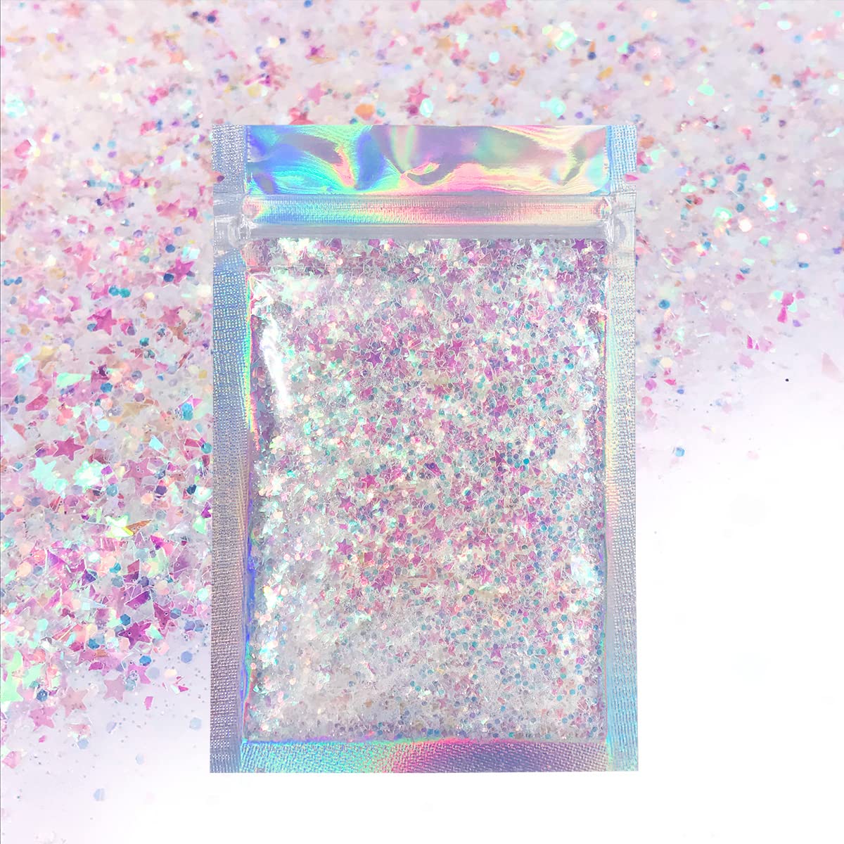 Iridescent Face & Body Glitter - Chunky Glitter - Uses Include: Holidays, Cheerleading, Festival, Rave, Hair, Makeup, Face, Body, Nails, Resin, Arts Beauty & Personal Care Electric Bliss Beauty