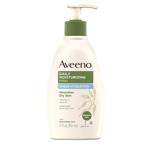 Aveeno Sheer Hydration Daily Moisturizing Lotion For Dry Skin With Soothing Oat, Lightweight, Fast-Absorbing & Fragrance-Free Intense Body Beauty & Personal Care Aveeno