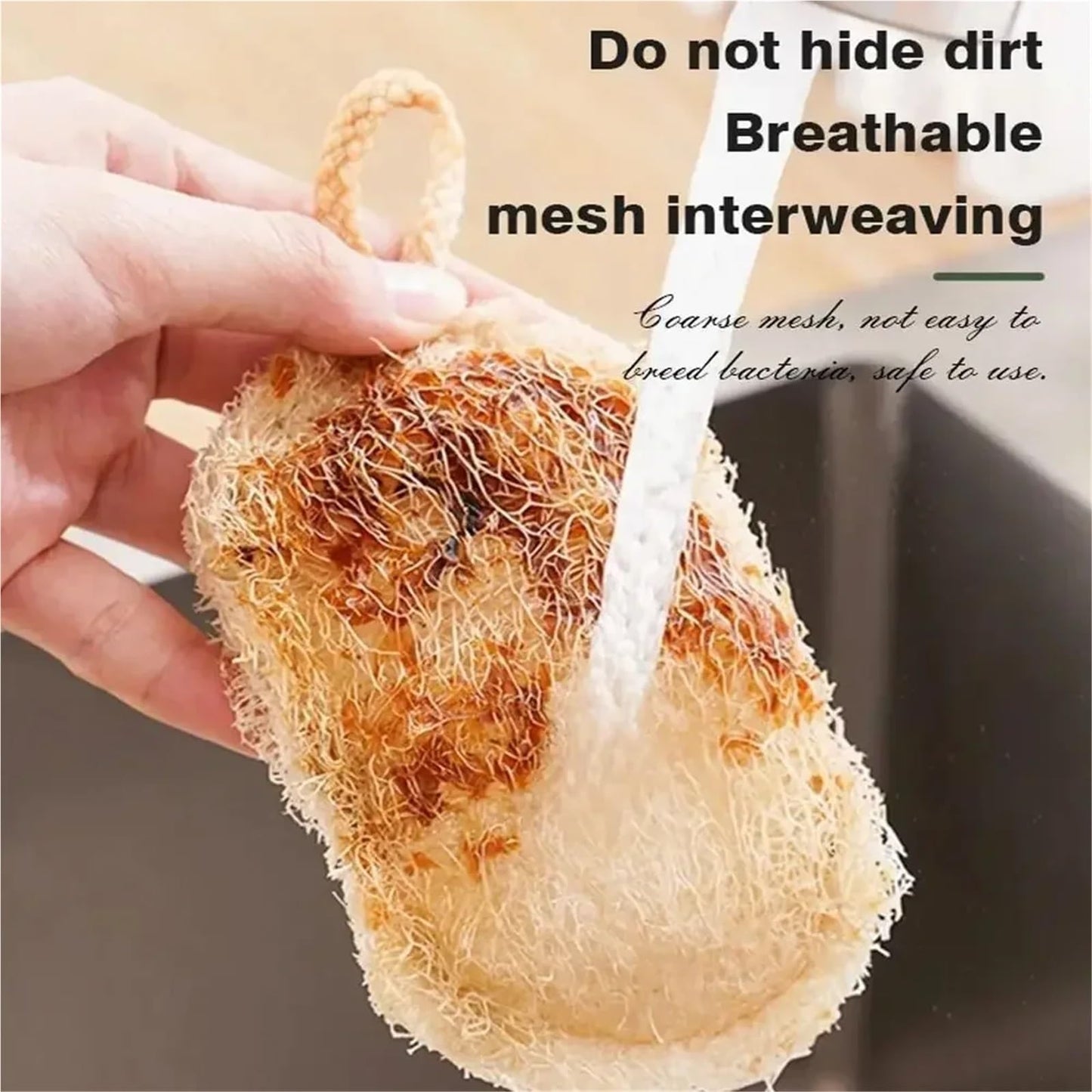 5PCS Natural Loofah Dishwashing Brush Double-Sided Easy to Clean Dishwashing Cloth Quick Drying Nonstick Loofah Cleaning Brush Beauty and Personal Care HIVJEEDYH