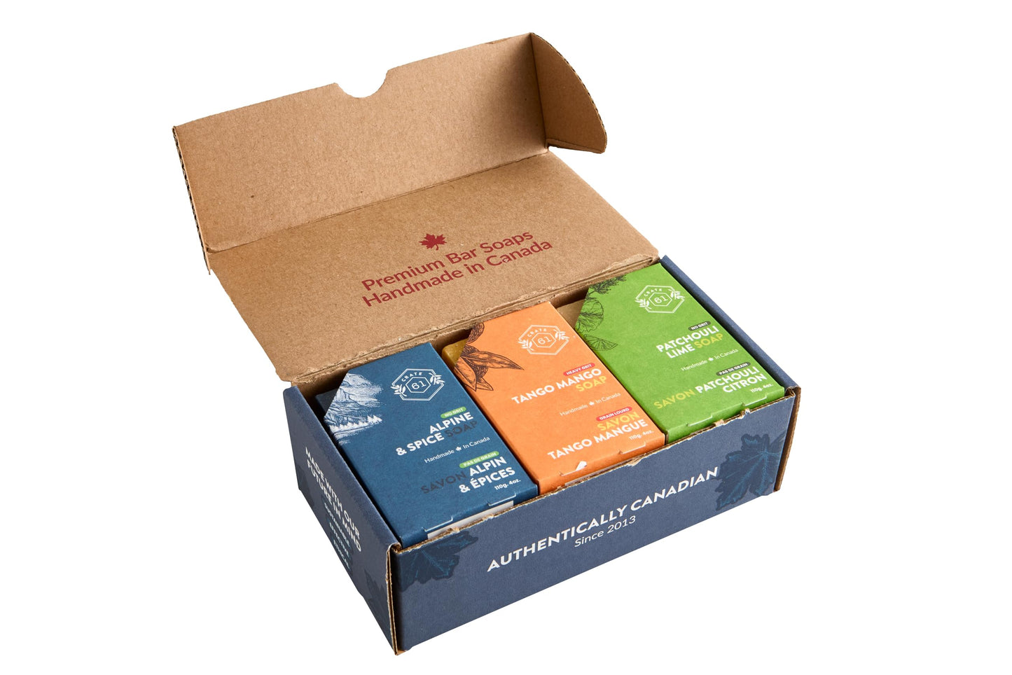 Crate 61 Organics, Handmade in Canada, Plant Based Cold Process Natural Bar Soap, With Premium Essential Oils, Dry Skin, Pack of 6 (For Him) Beauty and Personal Care Crate 61 Organics