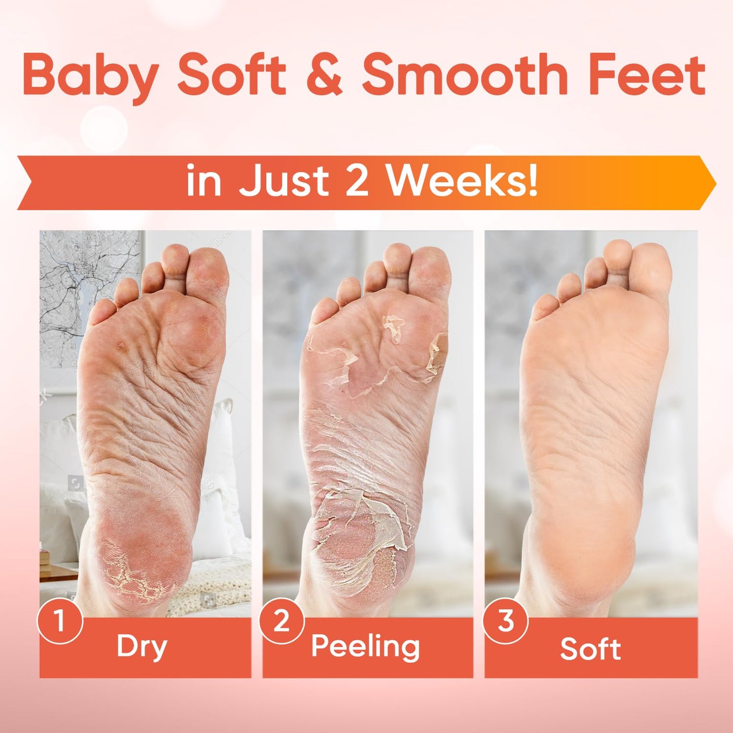 CÉLOR Foot Peeling Mask for Dry Cracked Feet | Foot Mask to Exfoliate Rough, Cracked, Dry Feet, Calluses for Soft Baby Feet Results | Made with Aloe Beauty and Personal Care CÉLOR