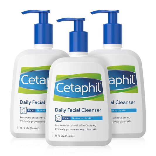 Cetaphil Daily Facial Cleanser, for normal to oily skin, 16 Ounce Bottles (Pack of 3) Beauty & Personal Care Cetaphil