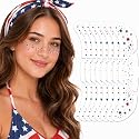 Artlunar 8 Pcs Red White Blue Star Freckle Stickers with Silver Glitter Powder for Face, 4th of July Glitter Face Stickers for Women Kids, Patriotic Beauty & Personal Care Artlunar