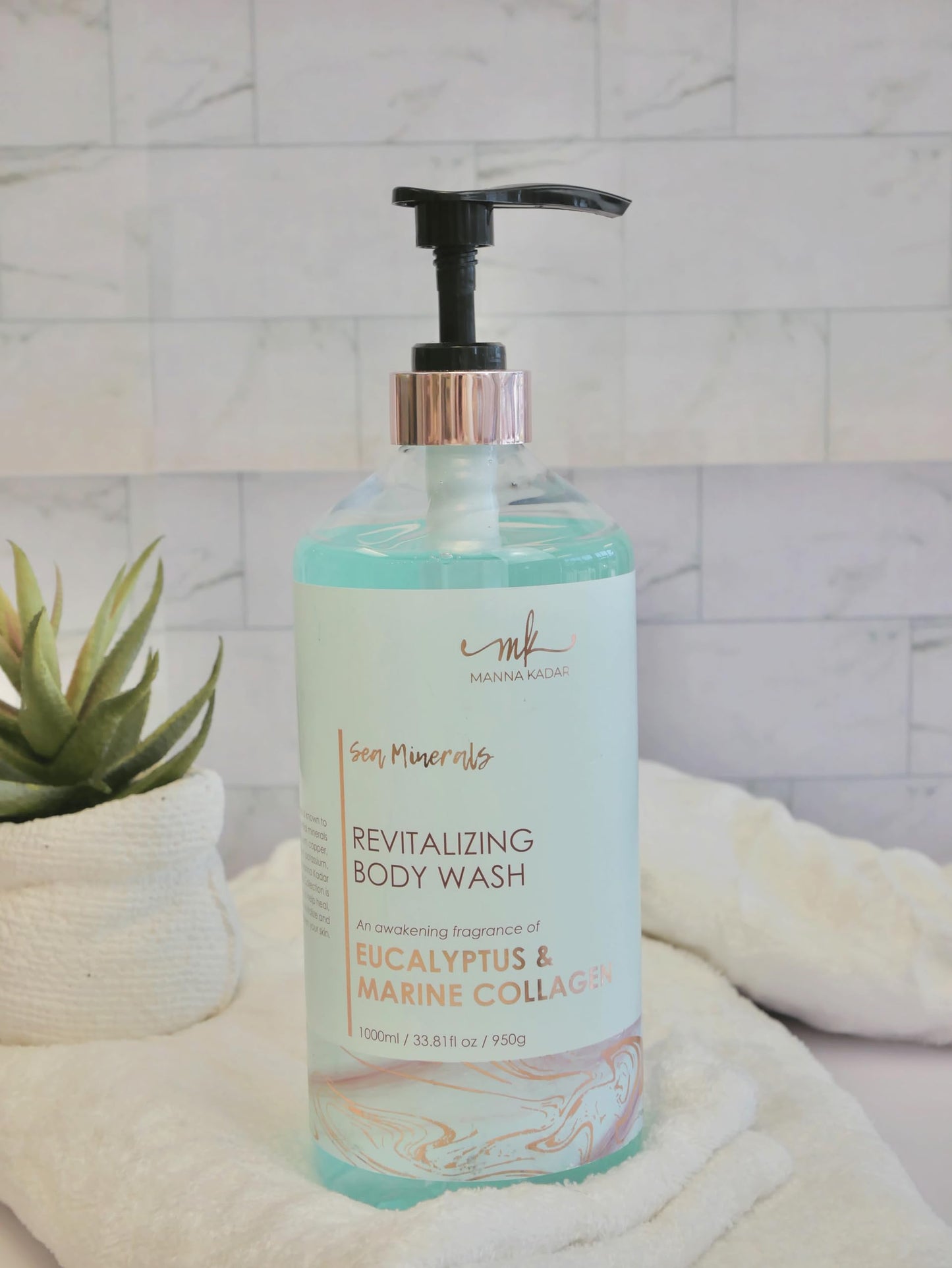Manna Kadar Beauty Dead Sea Minerals Revitalizing Body Wash, Eucalyptus & Marine Collagen - Clean, Soothe, Revitalizes, Rejuvenates Skin, Shower Gel Beauty & Personal Care Manna Kadar
