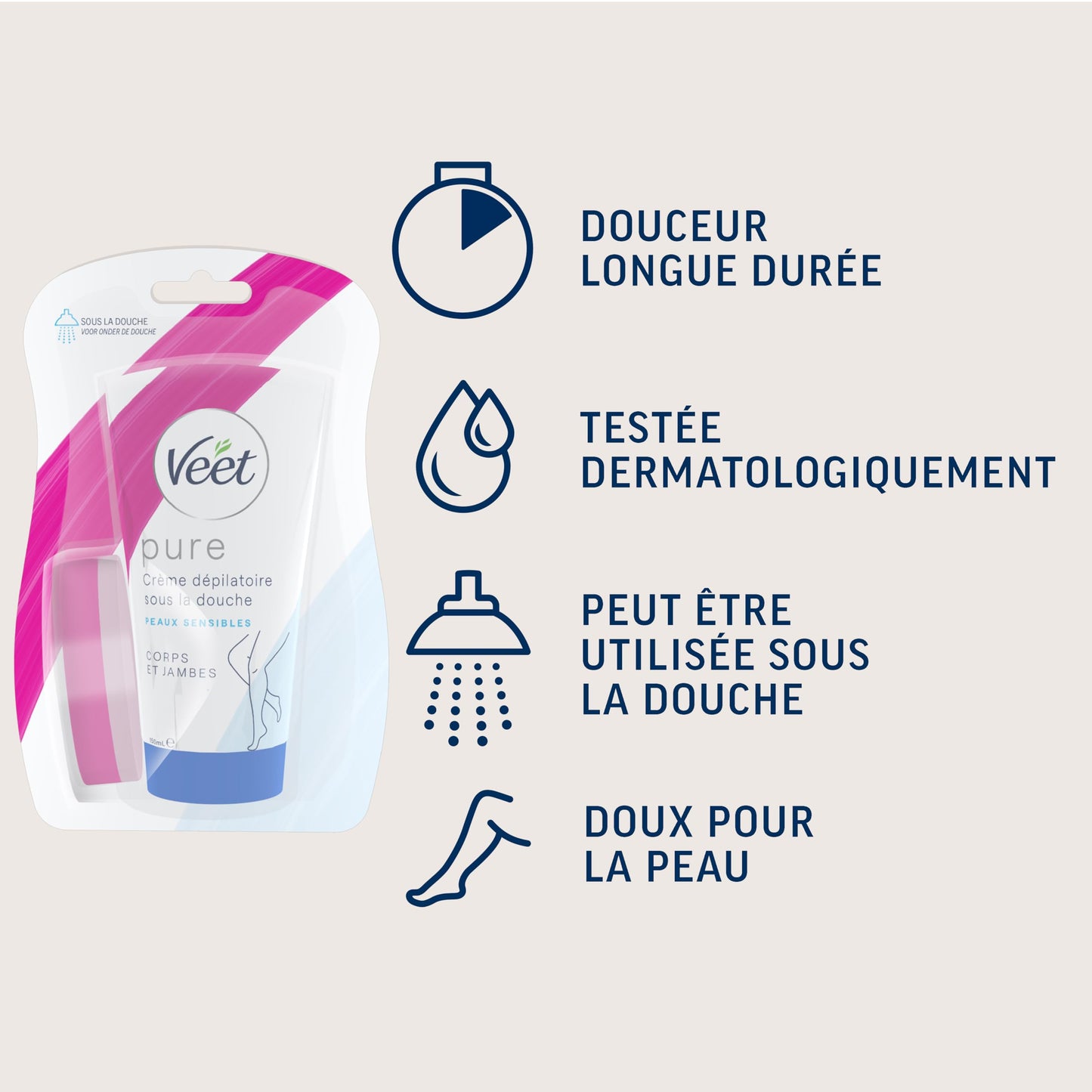 Veet Dep Cr Ducha 150Ml Sensible Beauty & Personal Care Veet