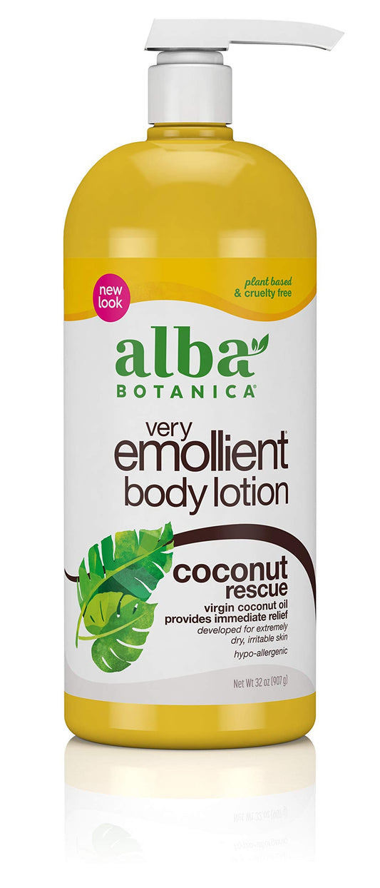 Alba Botanica Very Emollient Body Lotion, Coconut Rescue, 32 oz. (Packaging May Vary) Beauty & Personal Care Alba Botanica