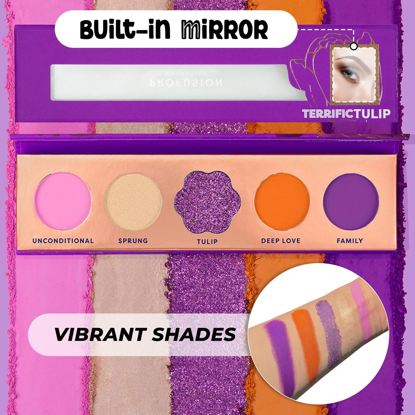 Profusion Cosmetics 5-Shade Mini Eyeshadow Palette - Highly Pigmented with Matte & Shimmer Finishes, Blendable Travel-Friendly Kit, Vegan Beauty & Personal Care Profusion Cosmetics