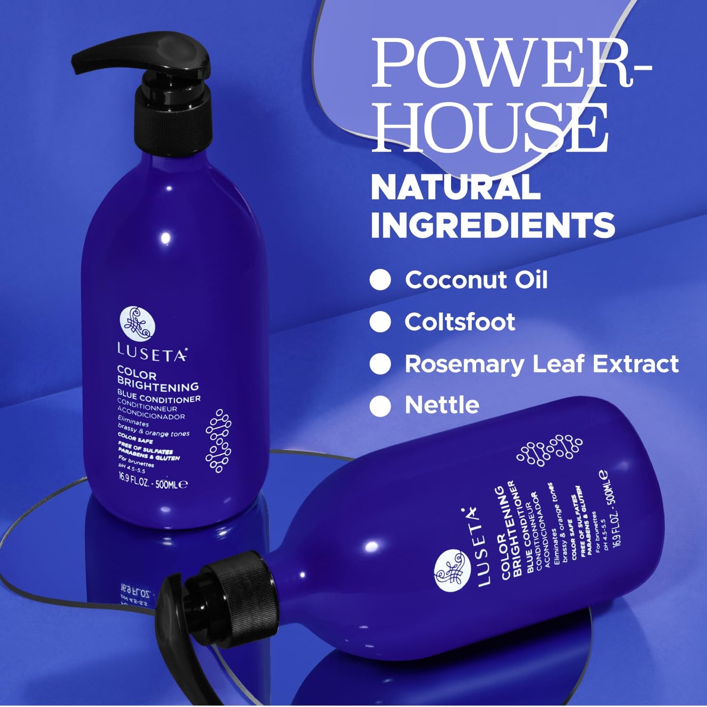 Luseta Color Brightening Blue Shampoo and Conditioner Set Orange & Copper Neutralizing for Brunettes & Dark Blondes, Brassiness Control Tone Beauty & Personal Care L LUSETA