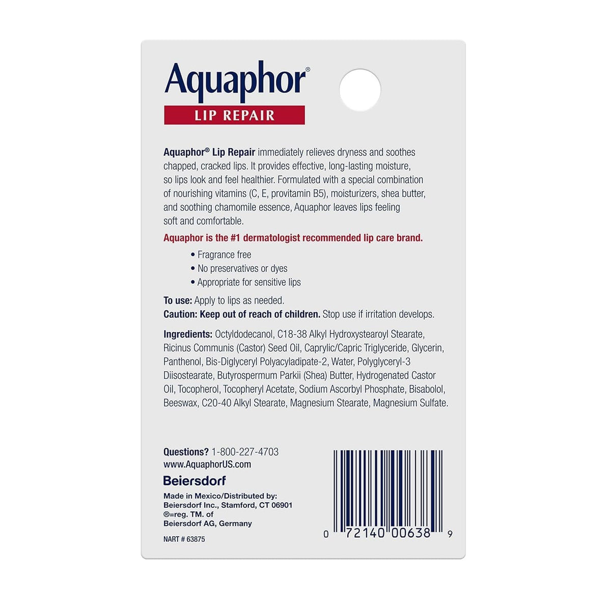 Aquaphor Lip Repair Size, 0.35 Oz (Pack of 3) Beauty & Personal Care Aquaphor