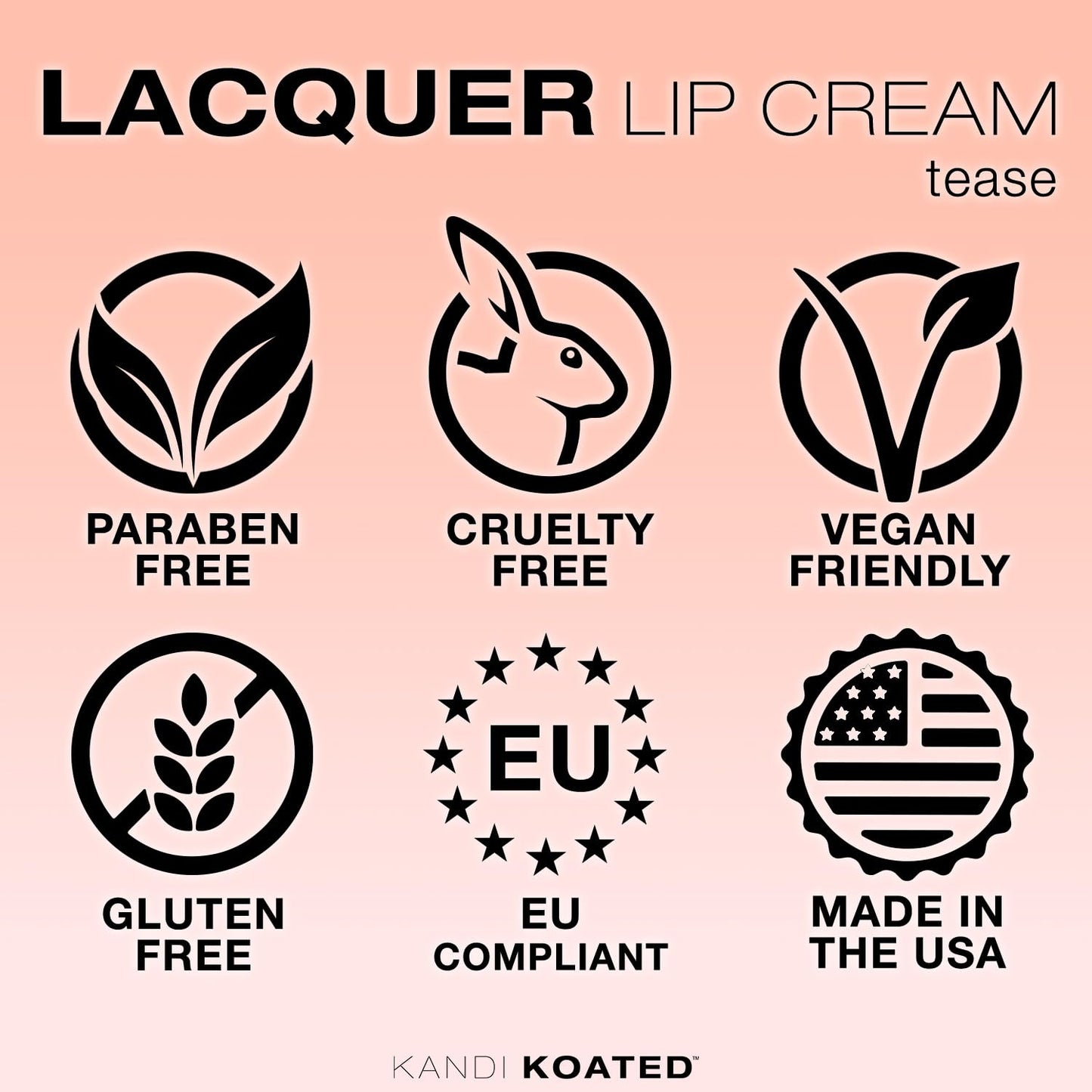 Kandi Koated Lacquer Illuminating Lip Cream [Tease] Creamy Lip Gloss | Natural Colors, Moisturizing Lip Lacquer, Paraben-Free, Cruelty-Free | Beauty & Beauty & Personal Care Kandi