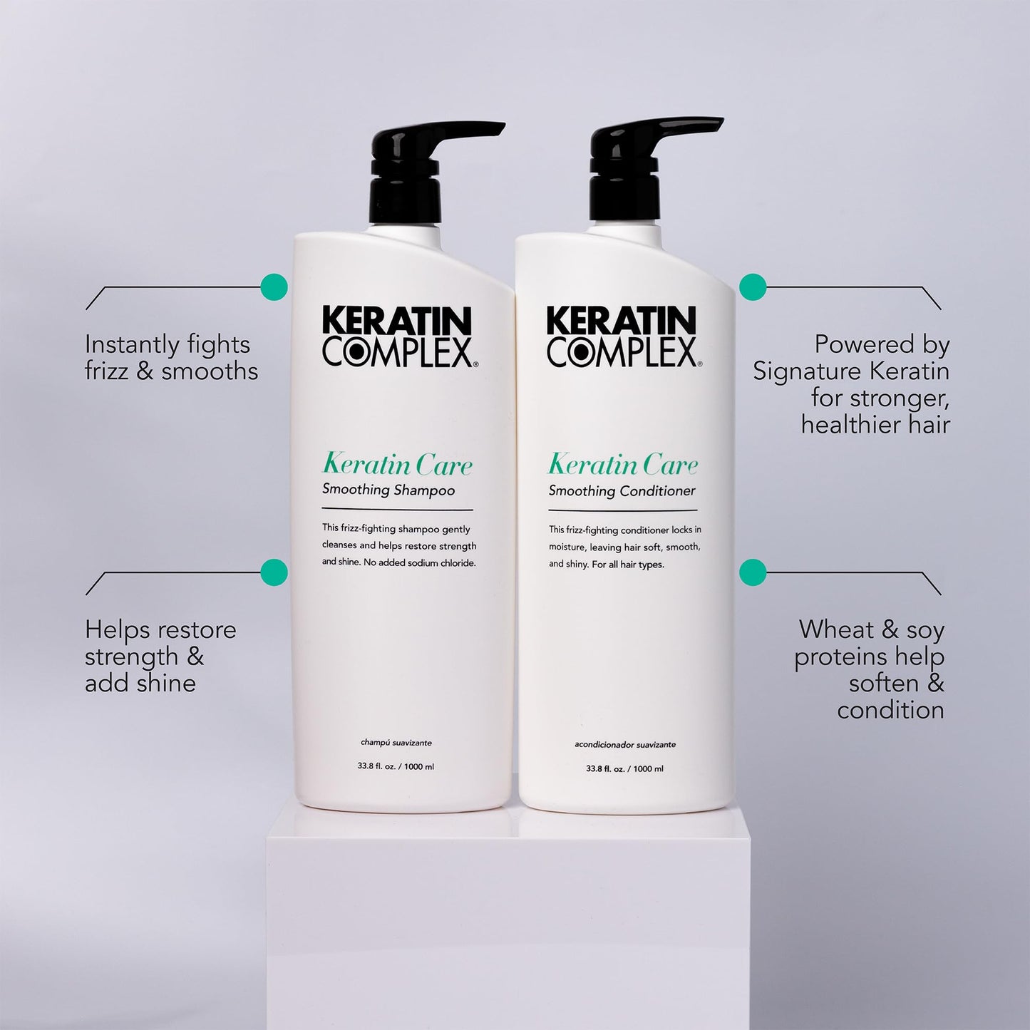 Keratin Complex - Keratin Care Smoothing Shampoo & Conditioner Duo - 33.8 fl oz Each Beauty & Personal Care Keratin Complex
