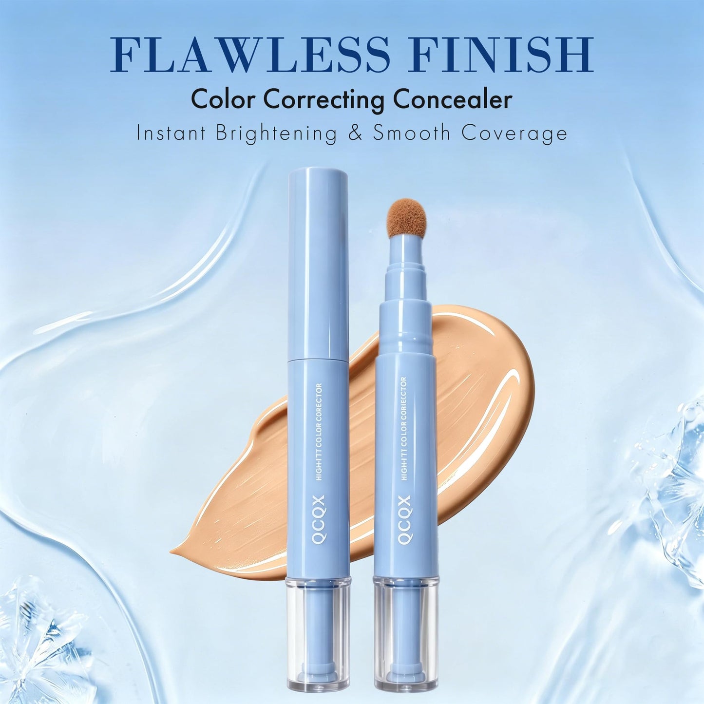 QCQX Dual-effect Concealer Pen & Foundation Eye Concealer - 24-Hour Long-LastingFull Coverage Matte Finish.Healthy Skin Glow Perfector Concealer Pen Beauty & Personal Care QCQX