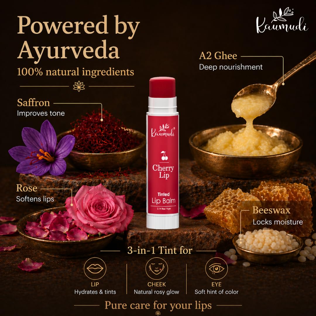 Kaumudi Handmade & Natural Lip Balm for Women & Men with Rose Damascena & Saffron Essential Oil (Cacao Lip) Beauty and Personal Care Kaumudi