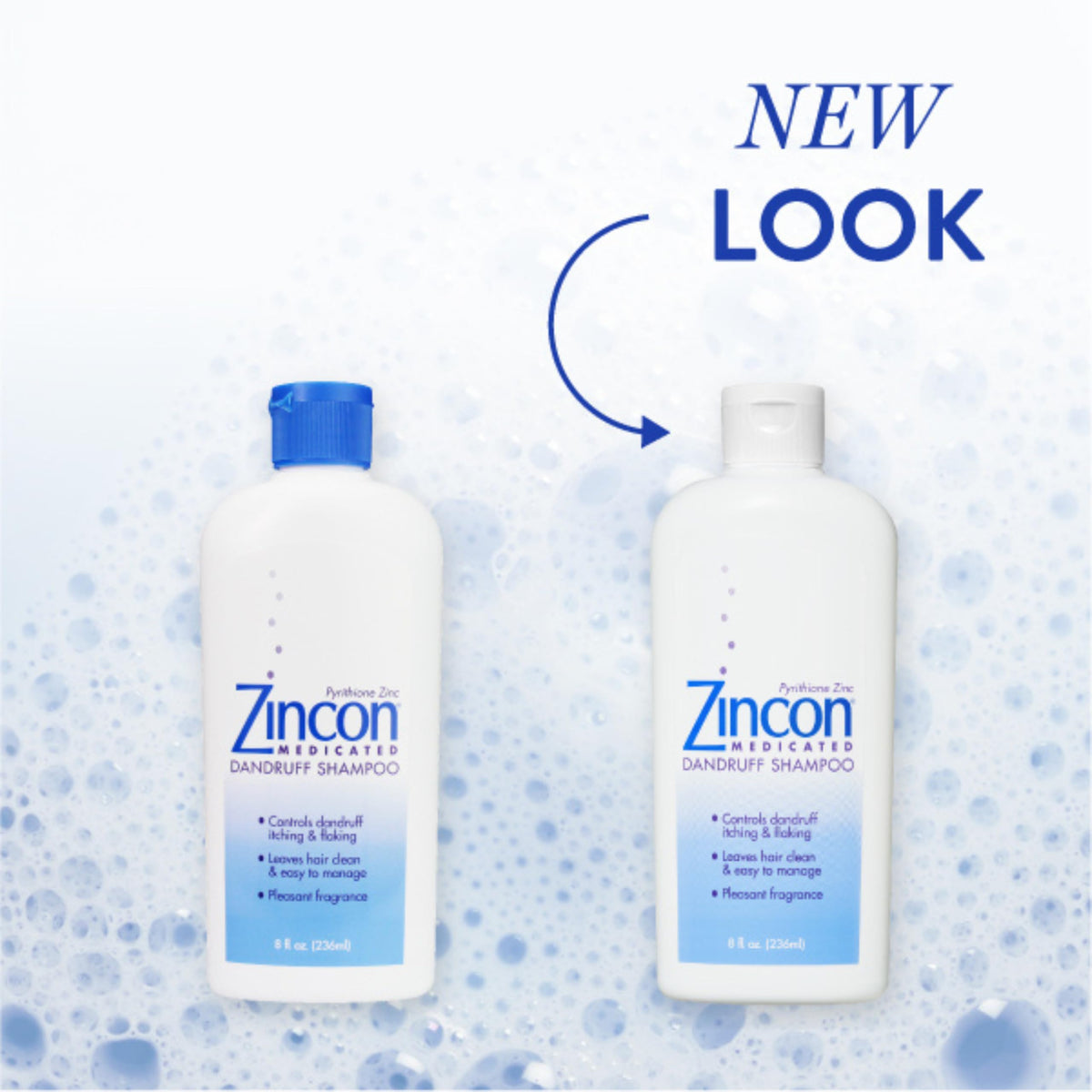 ZINCON Medicated Dandruff Shampoo, Dry Itchy Scalp Relief, 8 fl oz