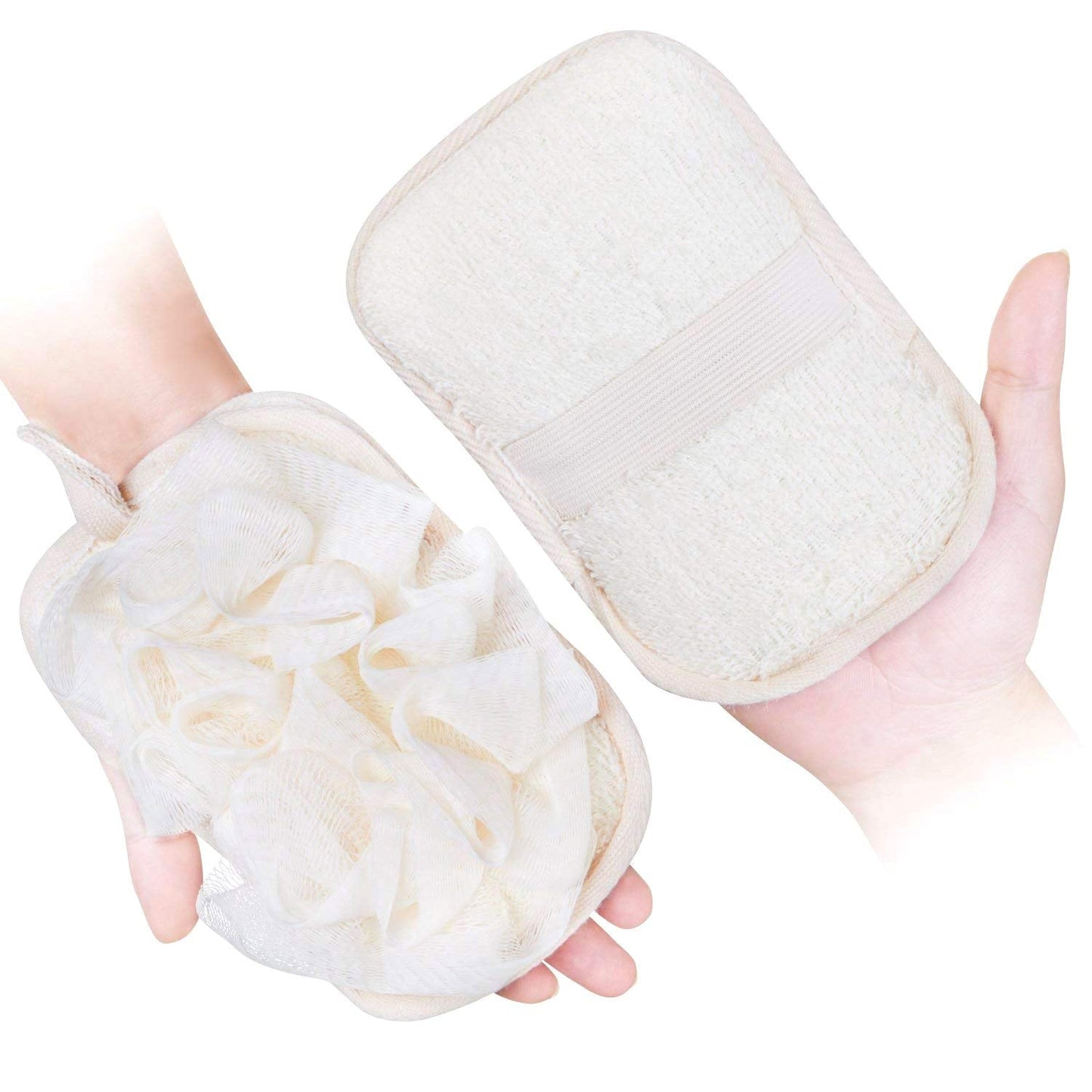 mikimini Bath Mitt for Women, Bath Pouf Mesh Brushes 1 PC Upgraded Version | Loofah Sponge & Exfoliating Pad 2 in 1 Professional Design | Exfoliating Beauty & Personal Care mikimini