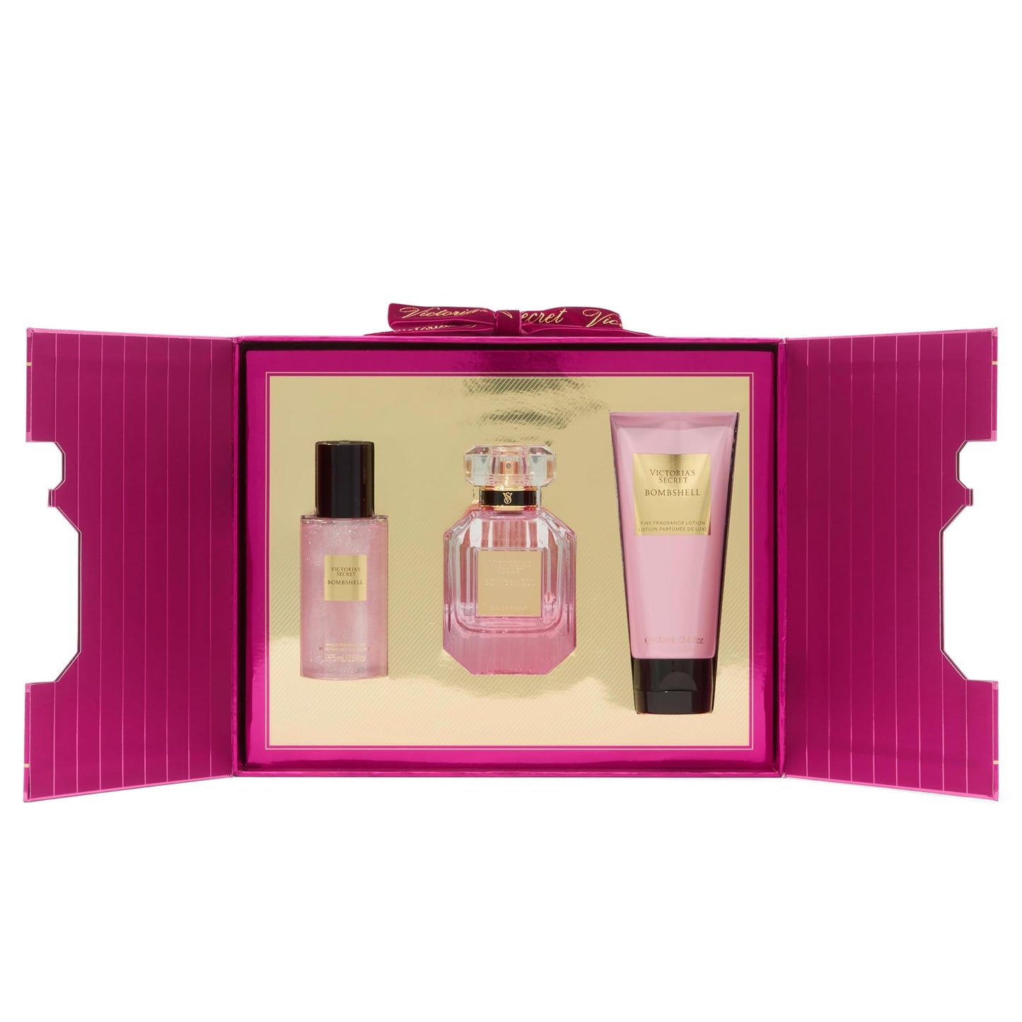 Victoria's Secret Bombshell 3 Piece Luxe Fragrance Gift Set: 1.7 oz. Eau de Parfum, Travel Lotion & Shimmer Mist Beauty & Personal Care Victoria's Secret