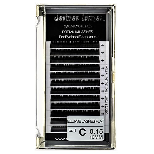 DESIRES LASHES By EMILYSTORES Ellipse Eyelashes 0.15mm Thickness C Curl Length 10mm Flat Lashes Extensions Volume Soft For Lash Beauty & Personal Care EMILYSTORES