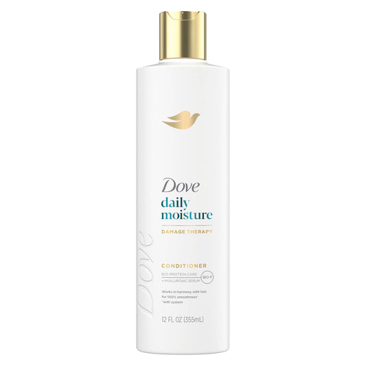 Dove Conditioner Daily Moisture Damage Therapy for Dry Hair with Bio-Protein Care Technology and Hyaluronic Serum 12 Fl Oz Beauty & Personal Care Dove