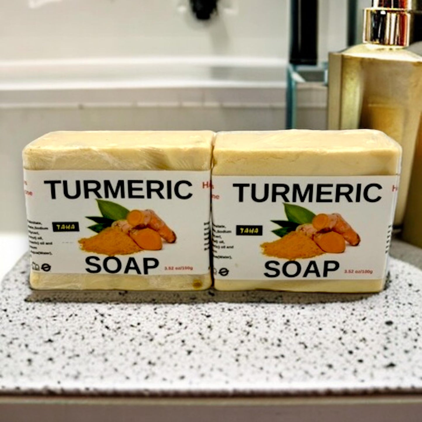 Taha Turmeric Soap Bar Hand made & Moisturizing, Cleansing - Great for Dry skin, and More, Natural Scent, 3.52 Oz (Pack of 2) Beauty & Personal Care Taha