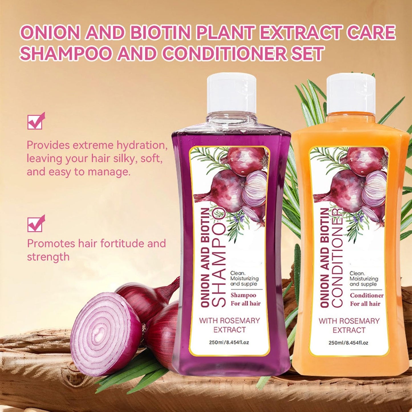 Onion Rosemary Shampoo & Conditioner Set, Shampoo and Treatment for Hair Loss and Thinning Hair, Strengthens Thickens & Reduces Hair Loss Scalp Beauty & Personal Care New Cover