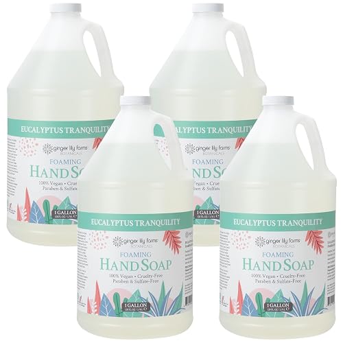 Ginger Lily Farms Botanicals All-Purpose Foaming Hand Soap Refill, 100% Vegan & Cruelty-Free, Eucalyptus Tranquility Scent, 1 Gallon (Pack of 4) Beauty & Personal Care Ginger Lily Farms