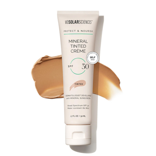 MDSolarSciences Mineral Tinted Crème Sunscreen SPF 30 | Water-Resistant Broad Spectrum UV Protection | Blendable Zinc Oxide Formula | Natural Matte Beauty & Personal Care MDSolarSciences
