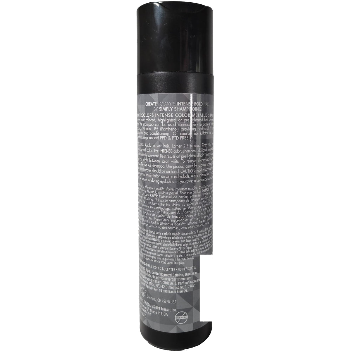 Watercolors INTENSE METALLIC Semi Permanet Color Depositing Shampoo-Sulfate & Paraben Free to Maintain & Enhance Hair Color 8 fl oz - STEEL Beauty & Personal Care Watercolors
