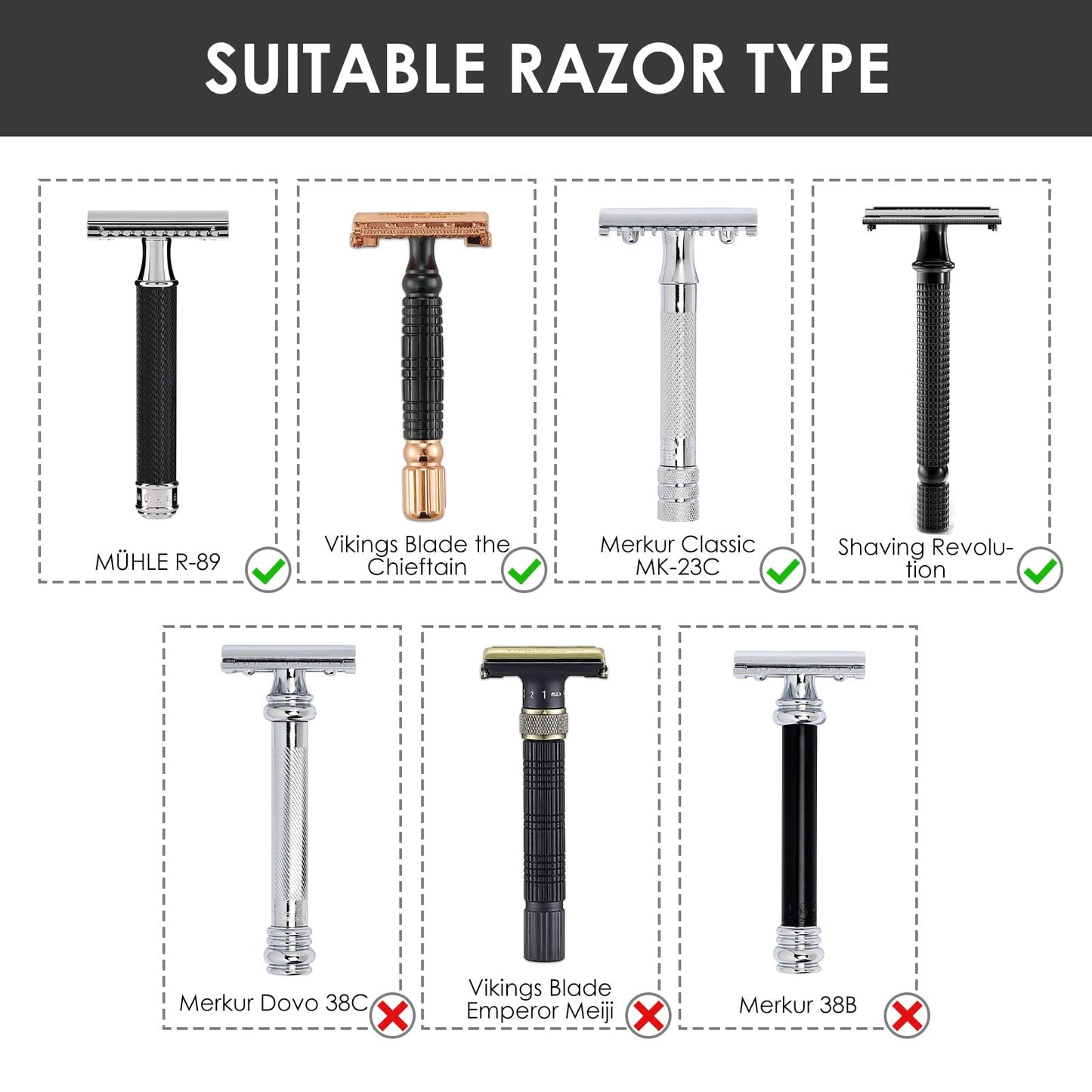 Linkidea Safety Razor Holder, Shaving Brush & Razor Stand, Compatible with MUHLE Double Edge Razor, Space-Saving Bathroom & Shower Room Storage Stand Beauty and Personal Care Linkidea