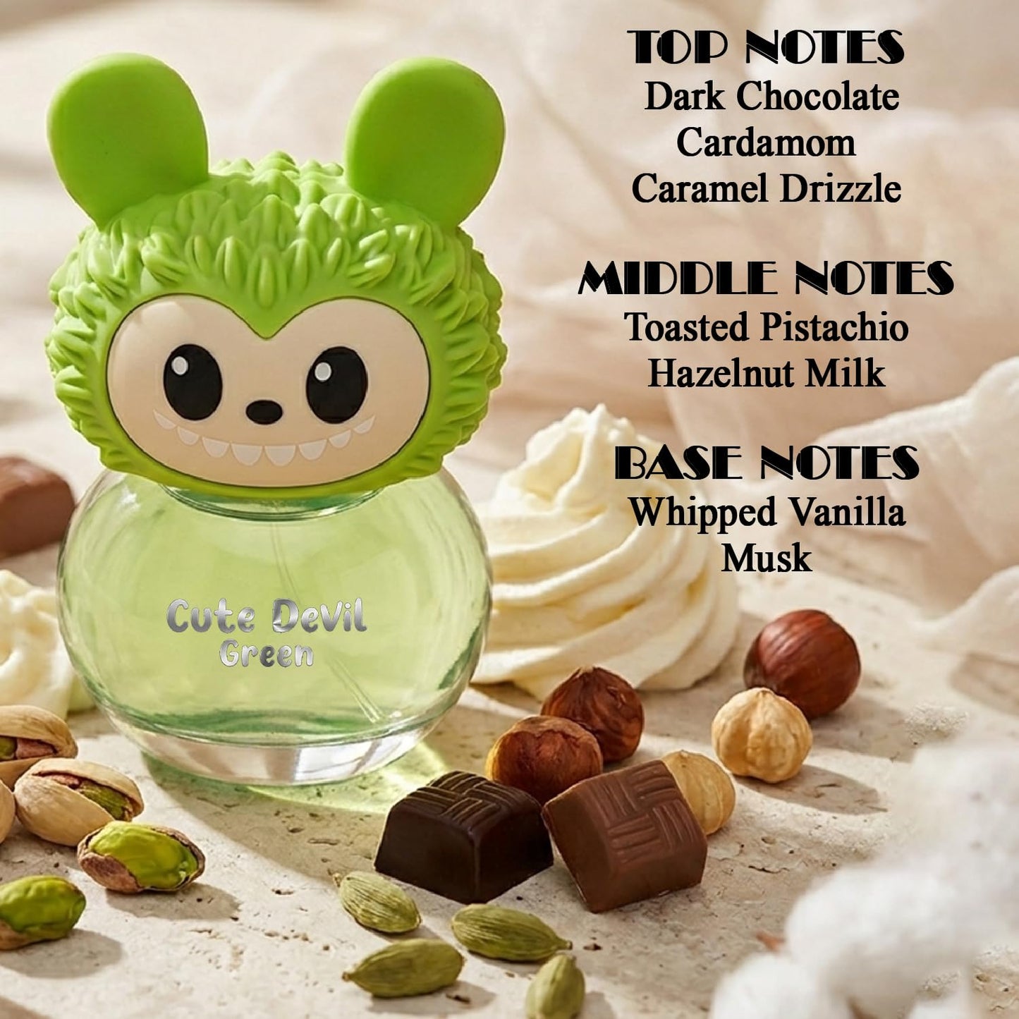 AHUJA Cute Devil Green Perfume 100ml - Pistachio & Hazelnut Milk Eau De Parfum - Creamy Vanilla Musk Scent Beauty & Personal Care AHUJA