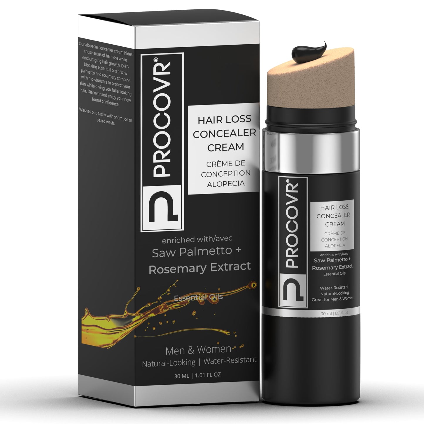 PROCOVR Hair Loss Concealer Cream - The ORIGINAL Thinning & Balding Hairline Enhancer, Hair Mascara for Natural Coverage & Thicker Appearance (Smoke Beauty & Personal Care PROCOVR