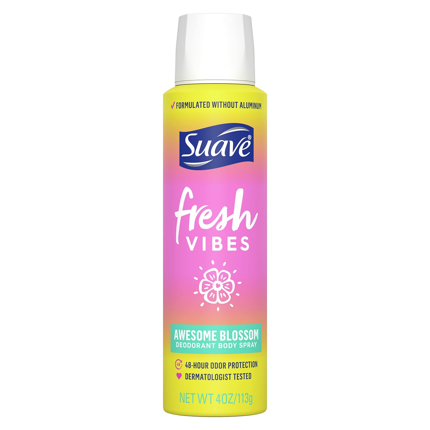 Suave Fresh Vibes Deodorant Body Spray, Aluminum Free 48 Hour Deodorant Protection, Awesome Blossom Dermatologist Tested, Body Spray Deodorant 4 oz Beauty and Personal Care Suave