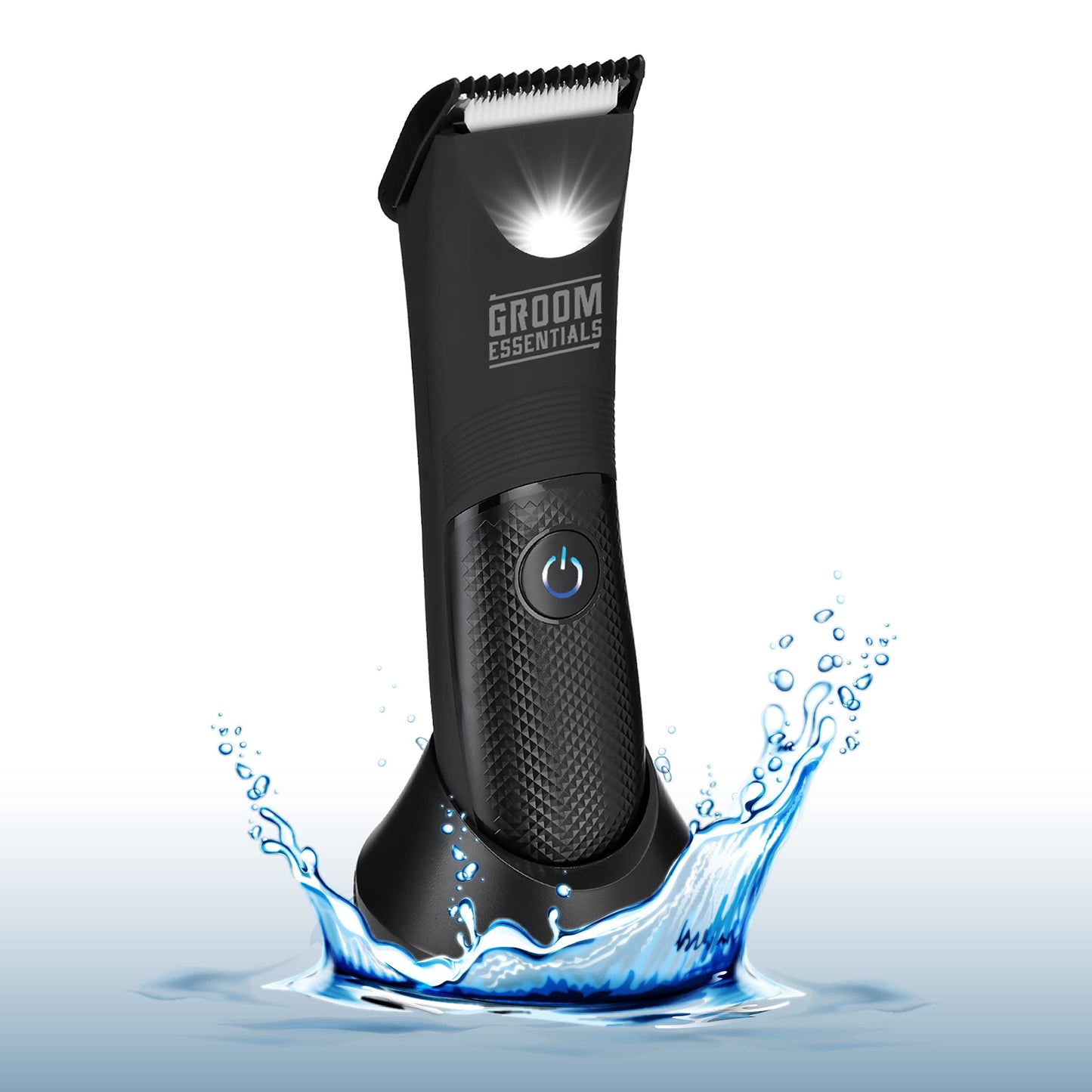 Groom Essentials Rechargeable Hair Trimmer, Body-Hair Shaver with Ceramic Blades, Adjustable 3-Setting Trimming Guide, 90-Minute Battery, Includes Beauty and Personal Care CHARGEWORX