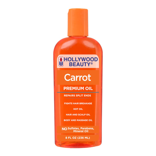 Hollywood Beauty Carrot Hair Oil, 8oz Bottle, Hair, Scalp, Skin, Nail, & Massage Oil, Helps Repair Damaged Hair & Skin, Can be Used as a Hot Oil Beauty & Personal Care Hollywood Beauty
