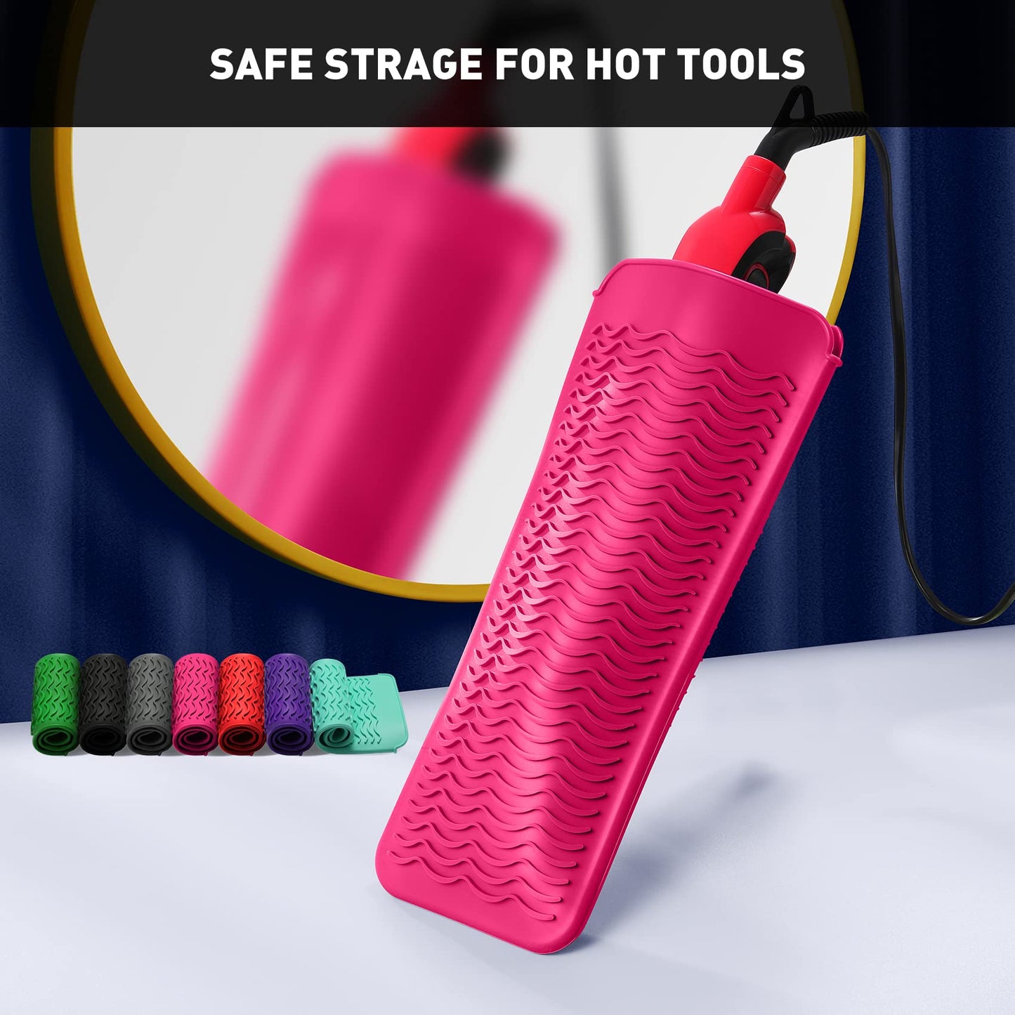 ZAXOP Resistant Silicone Mat Pouch for Flat Iron, Curling Iron,Hot Hair Tools (Hotpink) Beauty & Personal Care ZAXOP