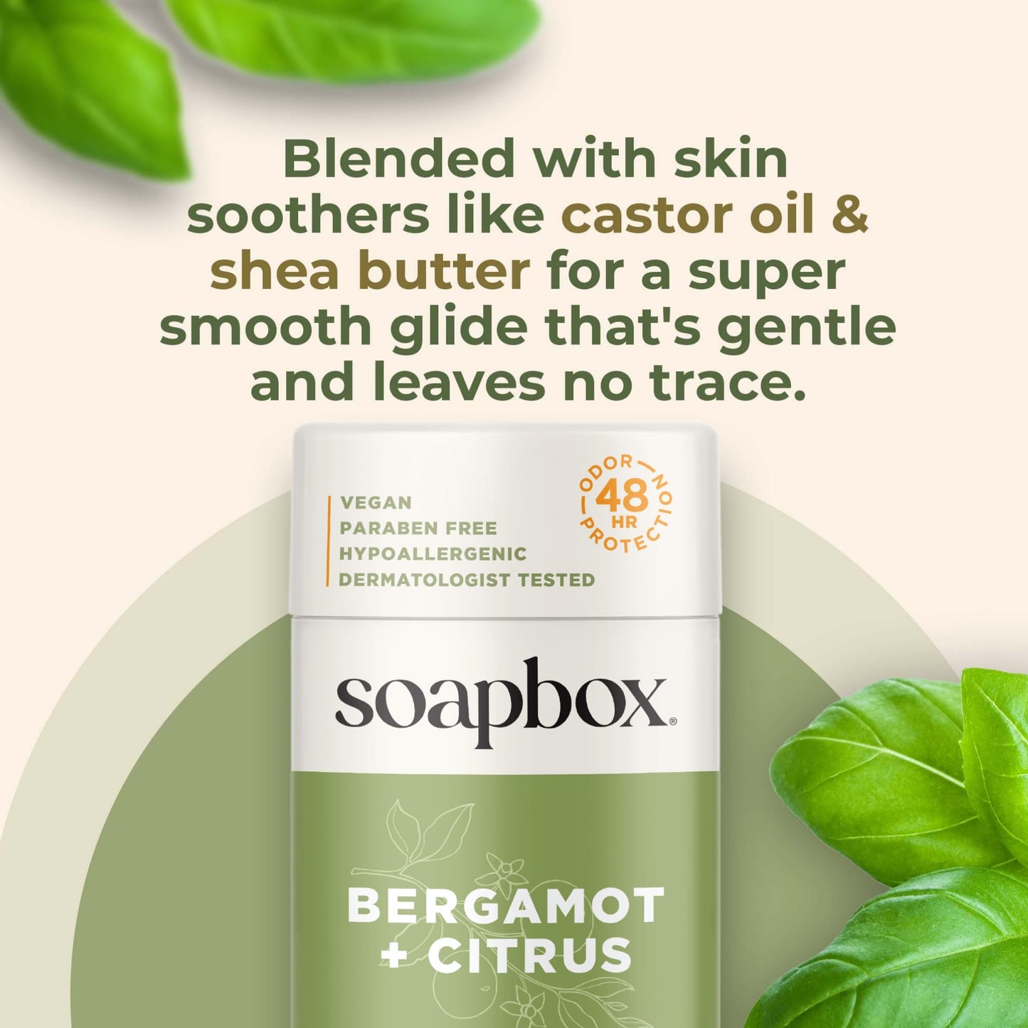 Soapbox Aluminum Free Deodorant, Bergamot & Citrus Scented Natural Deodorant - Non Toxic & Vegan for Daily Use - Clean Ingredients Free of Harsh Beauty and Personal Care Soapbox