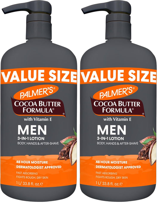 Palmer's Cocoa Butter Formula Men's Face Moisturizer&Body Lotion for Dry Skin,33.8oz,3-in-1Fast Absorbing Lotion for Men,48Hr Hydration with Vitamin Beauty and Personal Care Palmer's Default Title